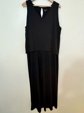 J. Jill Wearever XL Black Wide Leg Jumpsuit Popover Stretch